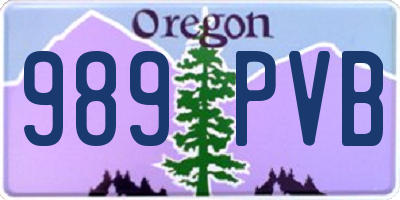 OR license plate 989PVB