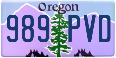 OR license plate 989PVD