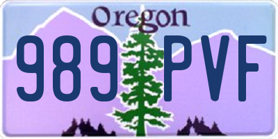 OR license plate 989PVF