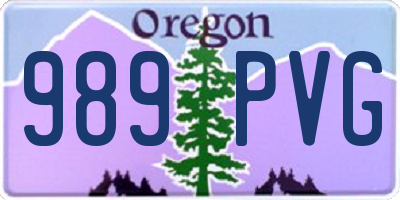 OR license plate 989PVG
