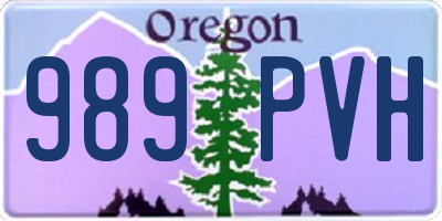 OR license plate 989PVH