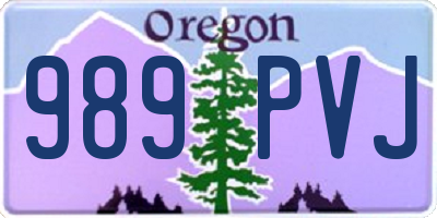 OR license plate 989PVJ