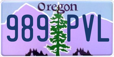 OR license plate 989PVL