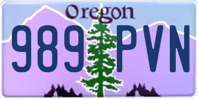 OR license plate 989PVN