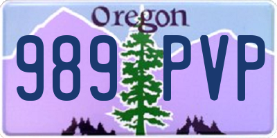 OR license plate 989PVP