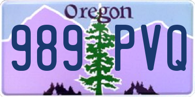 OR license plate 989PVQ