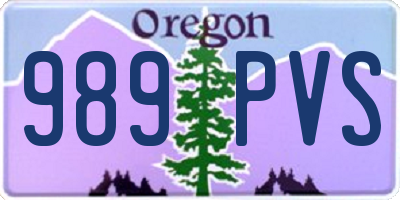 OR license plate 989PVS
