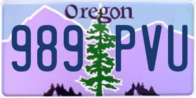 OR license plate 989PVU