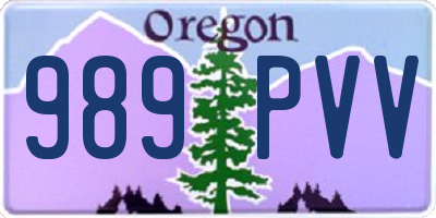 OR license plate 989PVV