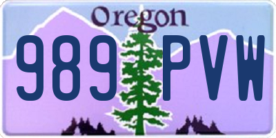 OR license plate 989PVW