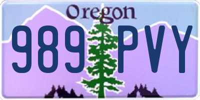 OR license plate 989PVY