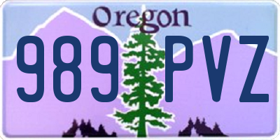 OR license plate 989PVZ