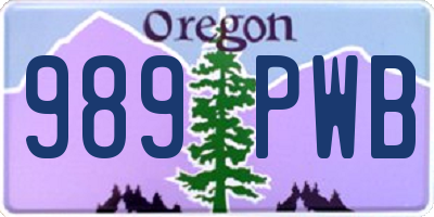 OR license plate 989PWB