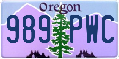 OR license plate 989PWC