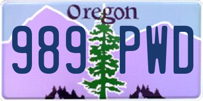 OR license plate 989PWD