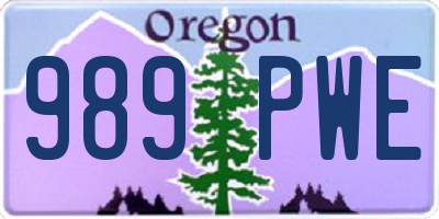OR license plate 989PWE