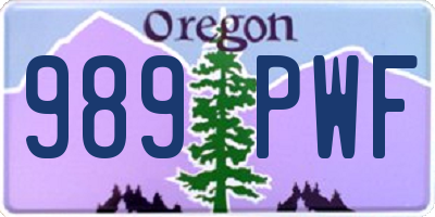 OR license plate 989PWF