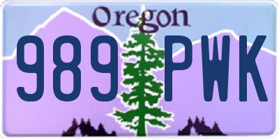OR license plate 989PWK