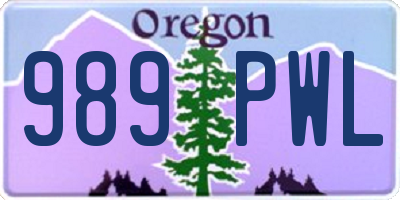 OR license plate 989PWL