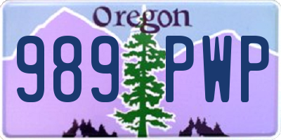 OR license plate 989PWP