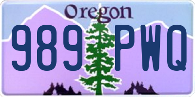 OR license plate 989PWQ