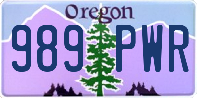 OR license plate 989PWR