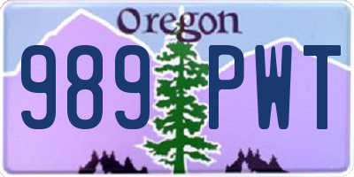 OR license plate 989PWT