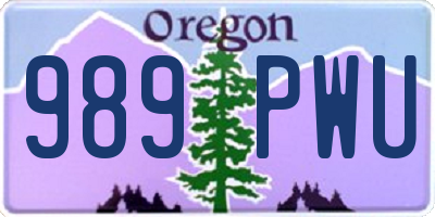 OR license plate 989PWU