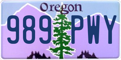 OR license plate 989PWY