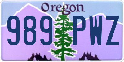 OR license plate 989PWZ