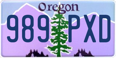 OR license plate 989PXD