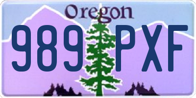 OR license plate 989PXF
