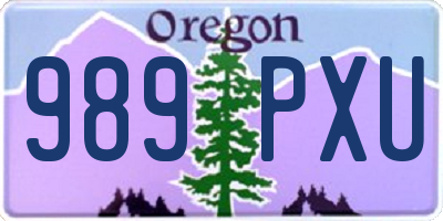 OR license plate 989PXU
