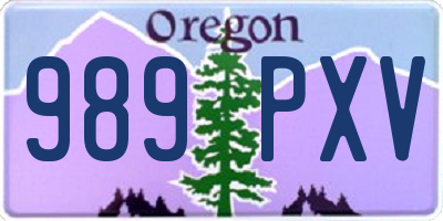 OR license plate 989PXV