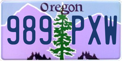 OR license plate 989PXW