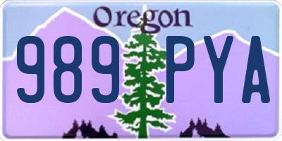 OR license plate 989PYA