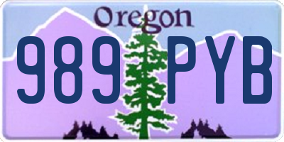 OR license plate 989PYB