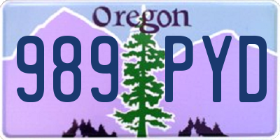 OR license plate 989PYD