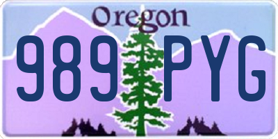 OR license plate 989PYG