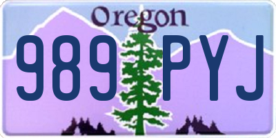 OR license plate 989PYJ
