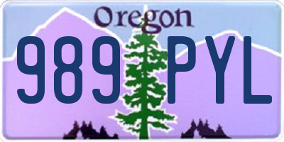 OR license plate 989PYL