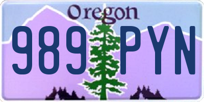 OR license plate 989PYN