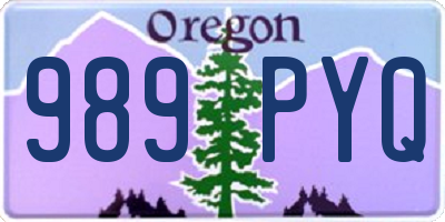 OR license plate 989PYQ