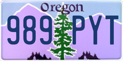 OR license plate 989PYT