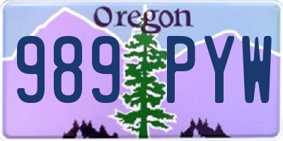 OR license plate 989PYW