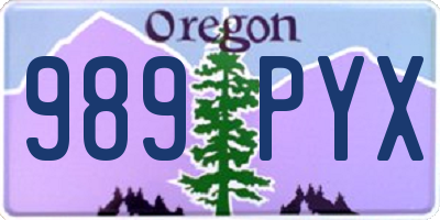 OR license plate 989PYX