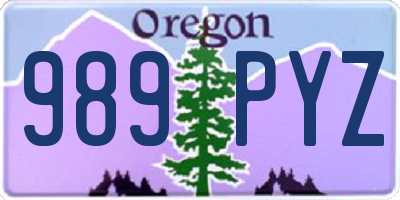 OR license plate 989PYZ