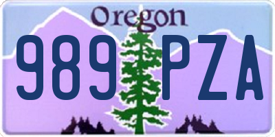 OR license plate 989PZA