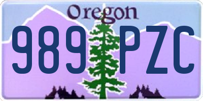 OR license plate 989PZC
