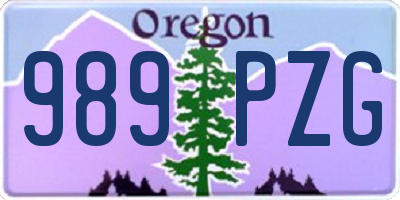 OR license plate 989PZG